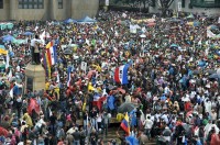 Supporters of Colombia's new leftist pol