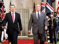 Tony Blair y George Bush