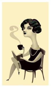Café y lectura. Ilustración Ana Varela