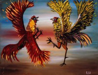 gallos pintura