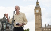 Jeremy Corbyn speaking at an anti-war event last year.